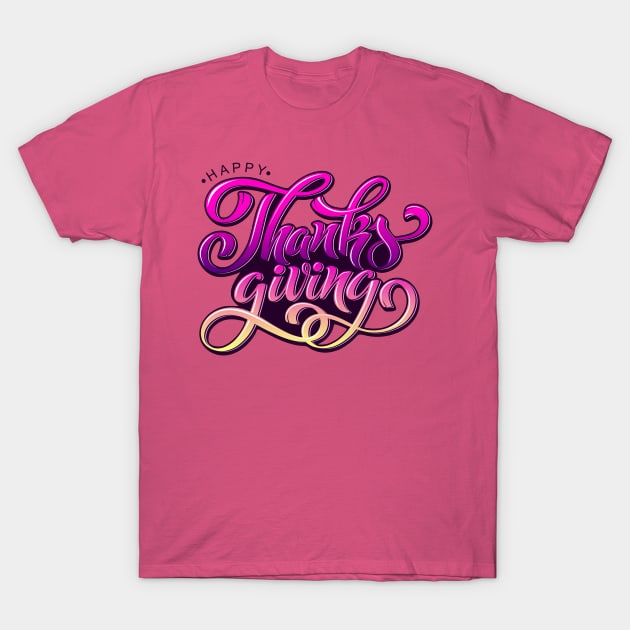 Happy Thanksgiving T-Shirt by Cool Abstract Design